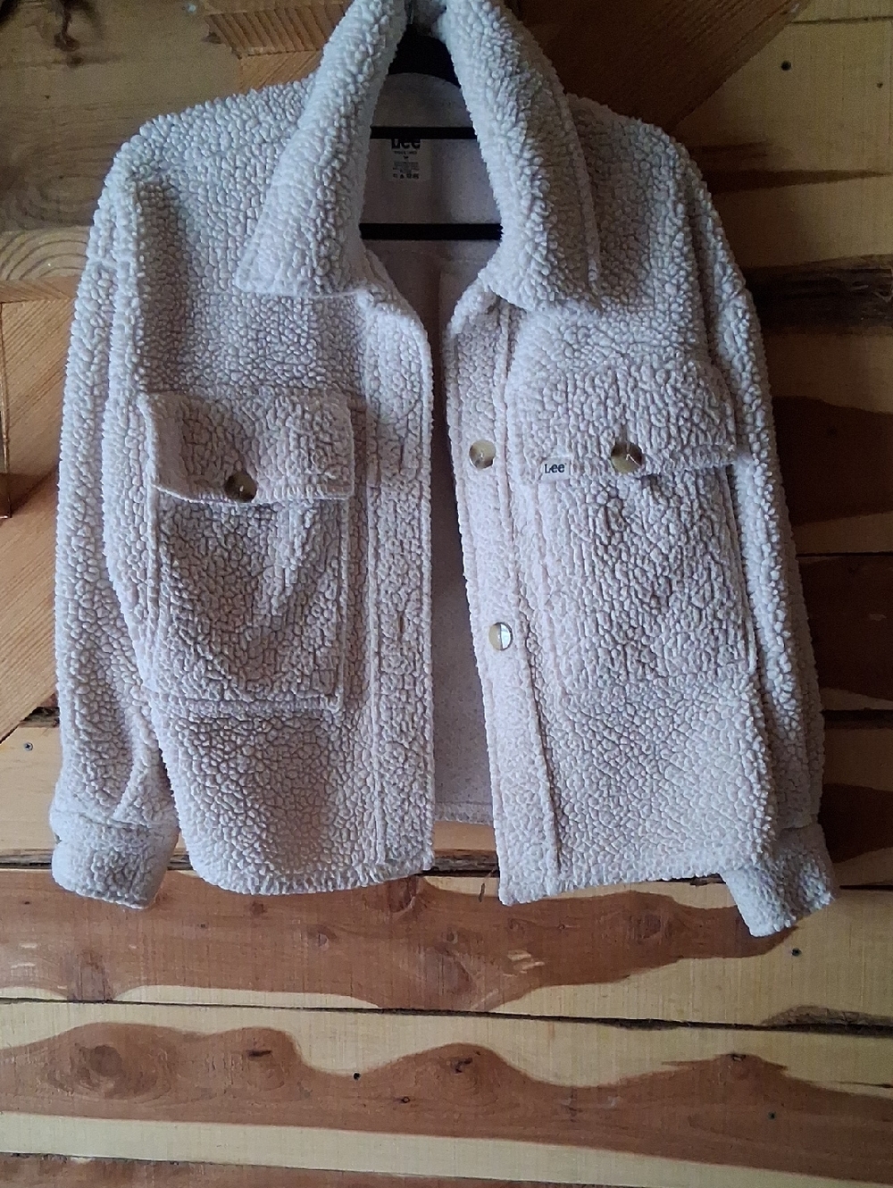 Womens Lee Off-White Sherpa Trucker Jacket